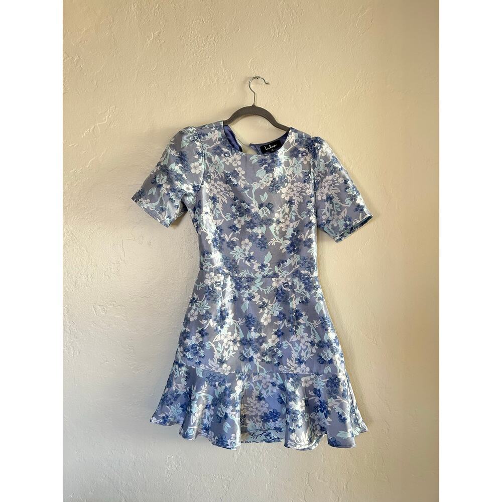 Lulus Blue Floral Ruffle Mini Dress - Picture 5 of 7